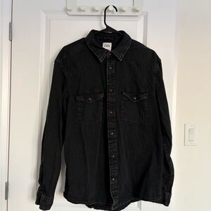 Zara Black western Denim Shirt